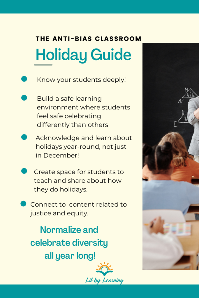 This anti-bias classroom holiday checklist emphasizes best educational practices!